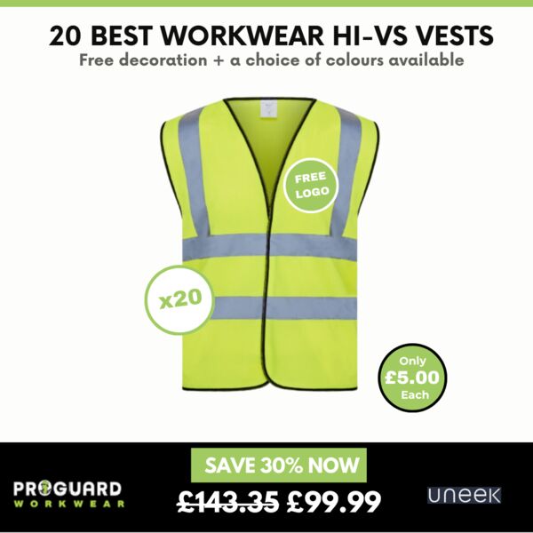 20 x Best Workwear Hi Vis Vests + Free Logo Thumbnail