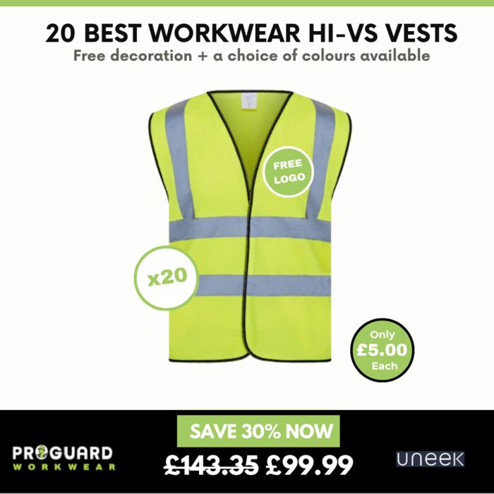 20 x Best Workwear Hi Vis Vests + Free Logo Thumbnail