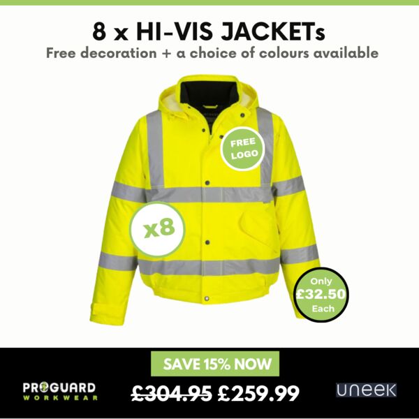 8 x Hi Vis Bomber Jackets + free logo Thumbnail