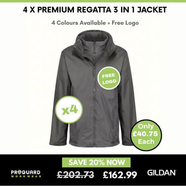 4 x Premium Regatta 3 in 1 Jackets Thumbnail