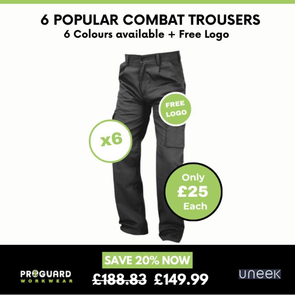 6 x Popular combat trousers + Free logo Thumbnail