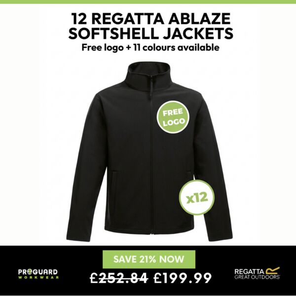 12 x Regatta Ablaze Softshell Jackets + Free Logo Thumbnail