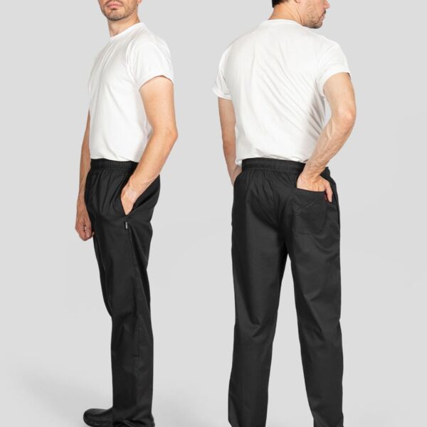 Unisex Elasticated Black Trouser Thumbnail