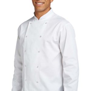 Dennys white chef jacket short sleeve small